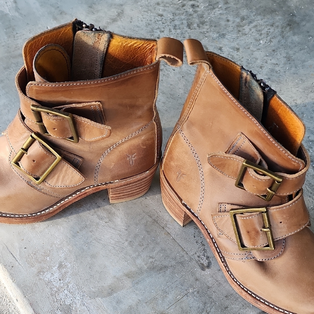 FRYE Sabrina Double Buckle Boots Made In USA - Picture 16 of 16